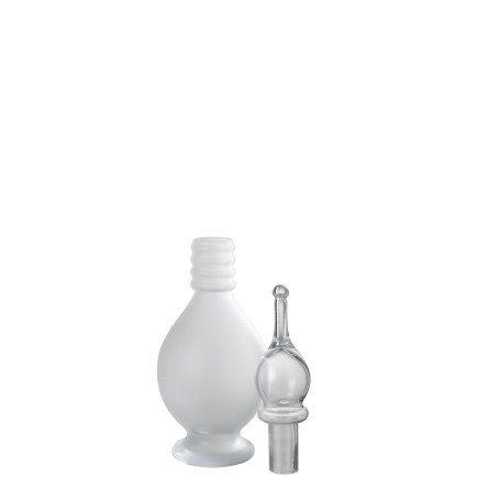 Garrafa decorativa com rolha de vidro transparente 13,5 x 13,5 x 40 cm