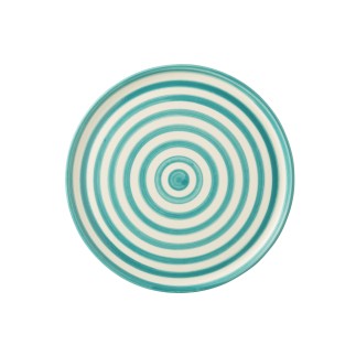 Piatto piano in ceramica blu mare 34x34x2,5 cm