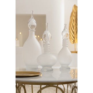 Bottiglia decorativa con tappo in vetro trasparente 13,5 x 13,5 x 40 cm
