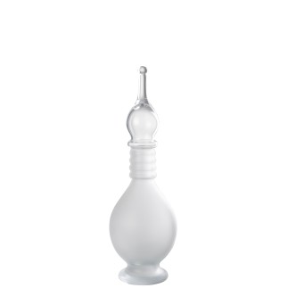 Garrafa decorativa com rolha de vidro transparente 13,5 x 13,5 x 40 cm