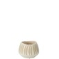 Vaso di fiori in ceramica beige e bianca 16x16x12 cm Vaso di fiori in ceramica beige e bianca 16x16x12 cm