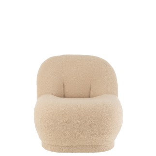 Pouf en textile beige 78x88x72cm