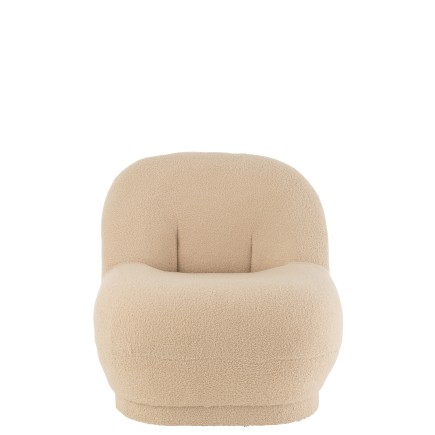 Pouf en textile beige 78x88x72cm