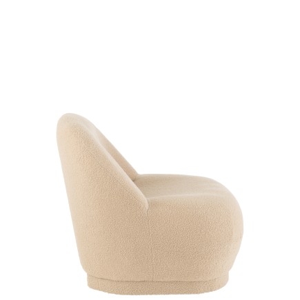 Pouf en textile beige 78x88x72cm