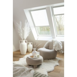 Puf de Tela Beige 78x88x72cm