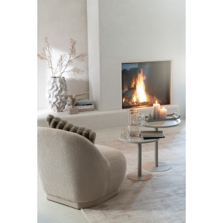 Puf de Tela Beige 78x88x72cm