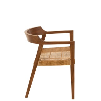 Sedia con braccioli in legno marrone 55x55x71 cm