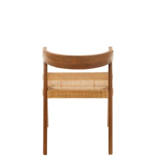 Sedia con braccioli in legno marrone 55x55x71 cm