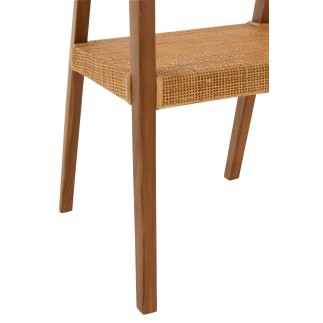 Sedia con braccioli in legno marrone 55x55x71 cm