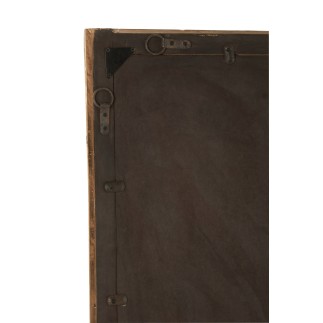 Espelho de parede retangular em madeira castanha 176x90x8 cm