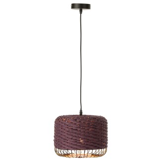 Candeeiro de teto em metal e fibra roxa 27x27x20 cm