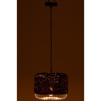 Candeeiro de teto em metal e fibra roxa 27x27x20 cm