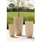 Lote de 3 macetas altas de arcilla beige Lote de 3 macetas altas de arcilla beige
