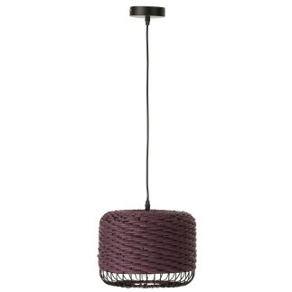 Lampada da soffitto in metallo e fibra marrone 27x27x20 cm