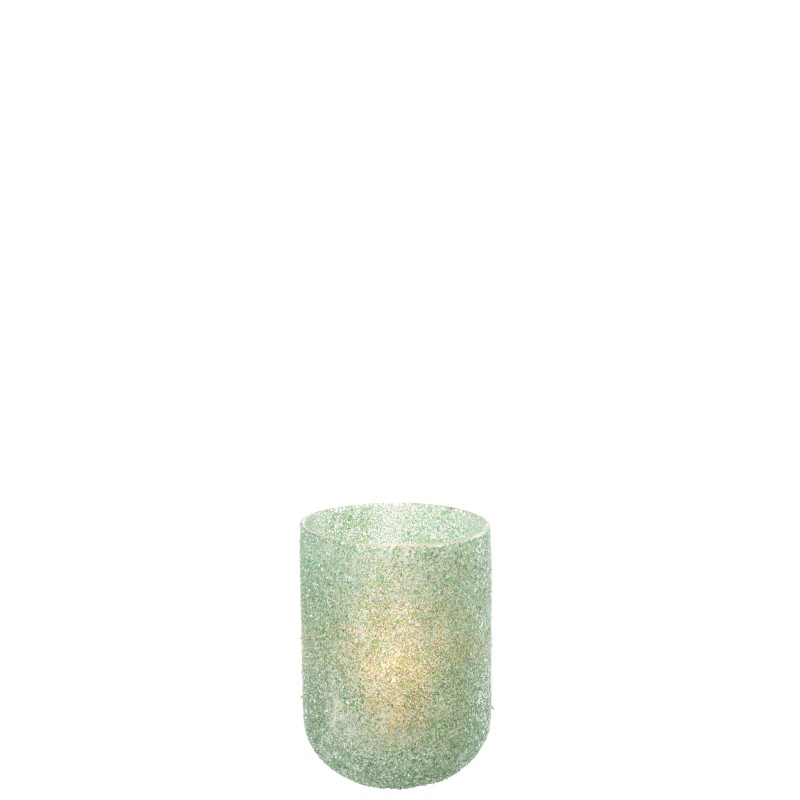 Photophore en verre vert 13x13x18 cm Photophore en verre vert 13x13x18 cm