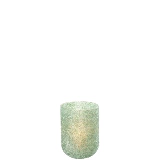 Photophore en verre vert 13x13x18 cm