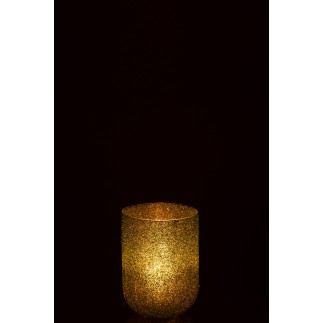 Photophore en verre vert 13x13x18 cm