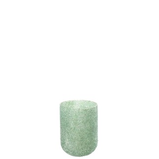 Photophore en verre vert 13x13x18 cm
