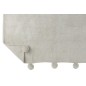 Manta com pompons em poliéster cinza claro 176x128cm Manta com pompons em poliéster cinza claro 176x128cm