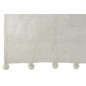 Manta com pompons em poliéster cinza claro 176x128cm Manta com pompons em poliéster cinza claro 176x128cm
