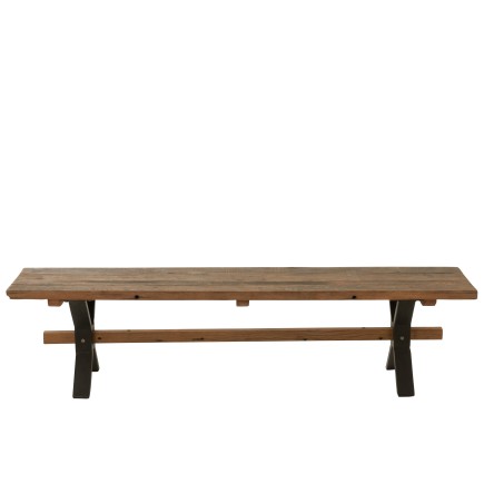Panca invecchiata in legno marrone 180x35x45 cm
