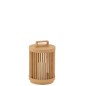 Lampada cilindrica in legno di abete beige 20.5x20.5x32 cm