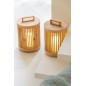 Lampada cilindrica in legno di abete beige 20.5x20.5x32 cm