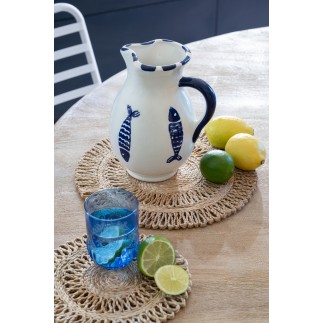 Juego de 4 vasos de agua de cristal azul 7x7x9 cm
