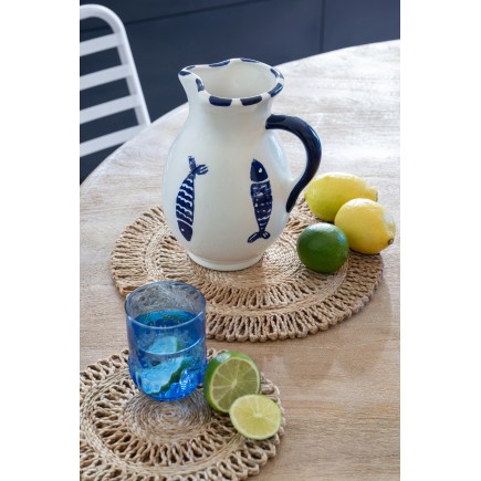 Set de 4 verres à eau en verre bleu 7x7x9 cm