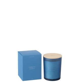 Vela perfumada «Embruns Marins» en tarro azul 10,5 x 10,5 x 14 cm