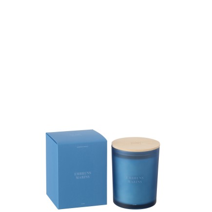 Vela perfumada «Embruns Marins» en tarro azul 10,5 x 10,5 x 14 cm