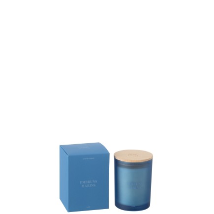 Vela perfumada «Embruns Marins» en tarro azul 8,5 x 8,5 x 12,5 cm