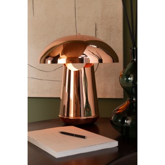 Lampada a fungo in metallo rame 35x35x43 cm
