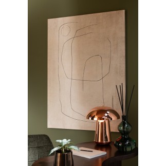 Lampada a fungo in metallo rame 35x35x43 cm