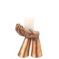 Supporto per candela in poliresina rame 19x17,5x25 cm