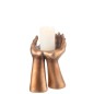 Suporte para velas em poliresina cobre 19x17,5x25 cm