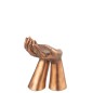 Supporto per candela in poliresina rame 19x17,5x25 cm