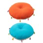 Pouf piatto rotondo in cotone multicolore 55x55x20 cm