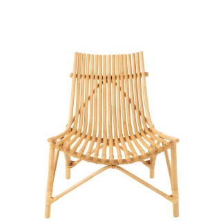 Chaise en rotin naturel beige 77x80x84 cm