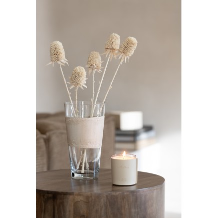 Vase avec ligne en verre beige 19x19x35 cm