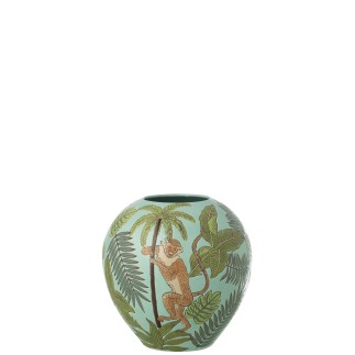 Vaso macaco em porcelana multicolorida 26x26x26 cm