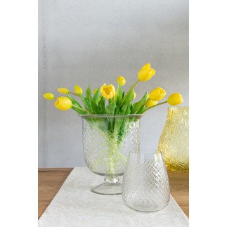 Bouquet di 7 tulipani artificiali in materiale sintetico giallo 17x10x46 cm