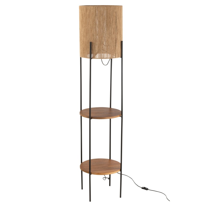 Lampada scaffale in metallo nero 38x38x160 cm