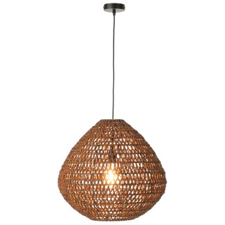 Candeeiro de teto em metal trançado castanho 50x50x45 cm