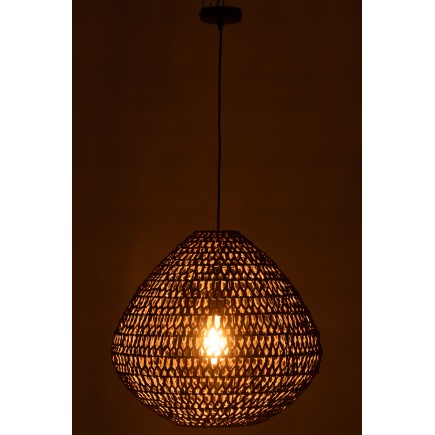 Candeeiro de teto em metal trançado castanho 50x50x45 cm