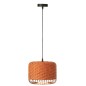 Lampada da soffitto in metallo e fibra arancione 27x27x20 cm