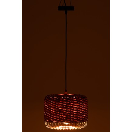 Lampada da soffitto in metallo e fibra arancione 27x27x20 cm