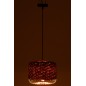 Lampada da soffitto in metallo e fibra arancione 27x27x20 cm