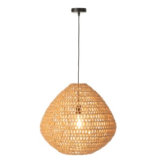 Lampada da soffitto in metallo ed erbe beige 50x50x45 cm