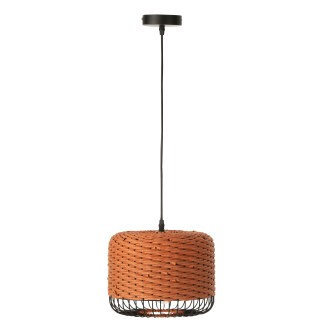 Lampada da soffitto in metallo e fibra arancione 27x27x20 cm
